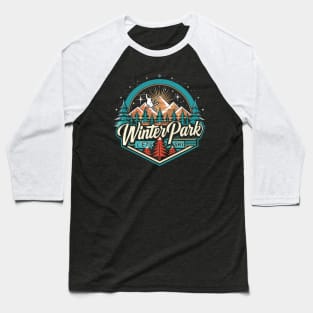 Retro Winter Park Ski Baseball T-Shirt